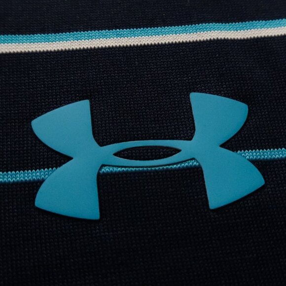 Under Armour ColdBlack Navy Striped Polo (S) OMG! ⛳️ - Picture 1 of 7